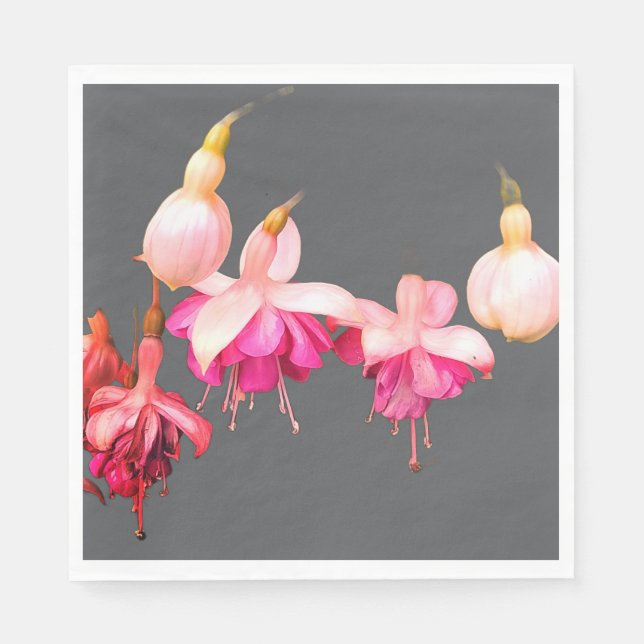 Servilleta De Papel Flores rosa y crema (Anverso)