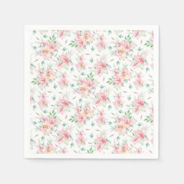 Servilleta De Papel Flores rosadas de Lilly