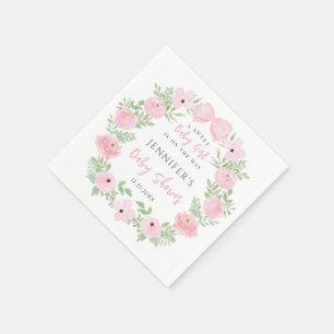 Servilleta De Papel Flores rosadas florecen con lazo lindo shower de n