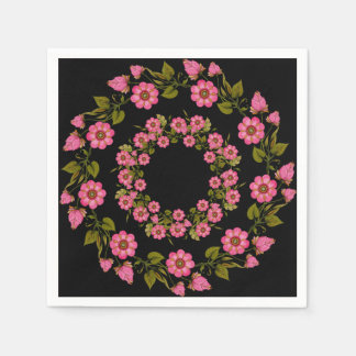 Servilleta De Papel Flores rosadas | Napkin de papel boda