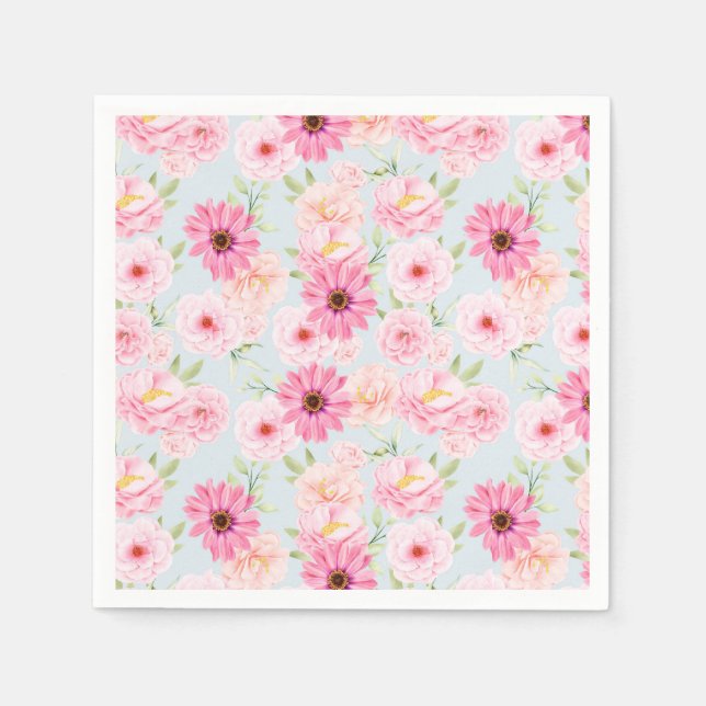 Servilleta De Papel Flores rosas (Anverso)