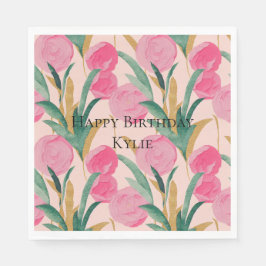 Servilleta De Papel Flores rosas