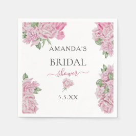 Servilleta De Papel Flores rosas acuáticas - DUCHA BRIDAL