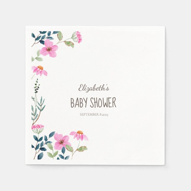 Servilleta De Papel Flores rosas de jardín (Anverso)