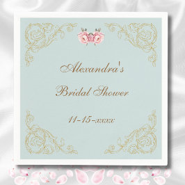 Servilleta De Papel Flores rosas Rococo Vintage Peony Shower