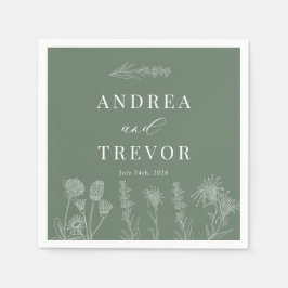 Servilleta De Papel Flores salvajes blancas | Boda de la Moda Boho