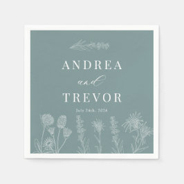 Servilleta De Papel Flores salvajes blancas | Boda de la Moda Boho