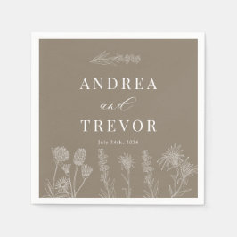 Servilleta De Papel Flores salvajes blancas | Boda de la Moda Boho