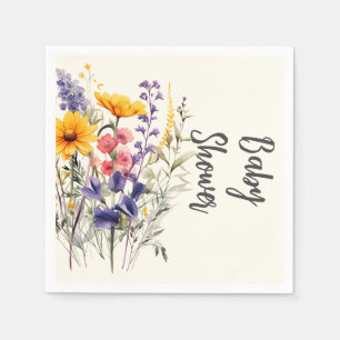 Servilleta De Papel Flores salvajes Boho Baby Shower botánico