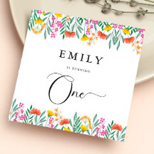 Flores salvajes de colores Fiesta de cumpleaños 1