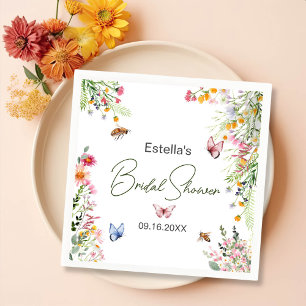 Servilleta De Papel Flores salvajes de primavera moderna con ducha de