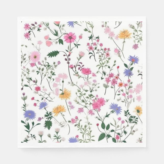 Servilleta De Papel Flores salvajes de verano (Anverso)