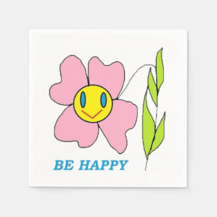 SERVILLETA DE PAPEL FLORES "SER FELIZ"