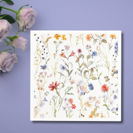 Servilleta De Papel Flores silvestres acuarela colorida