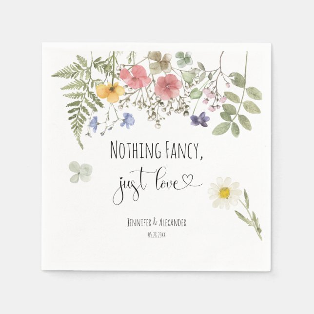 Servilleta De Papel Flores silvestres acuáticas (Anverso)