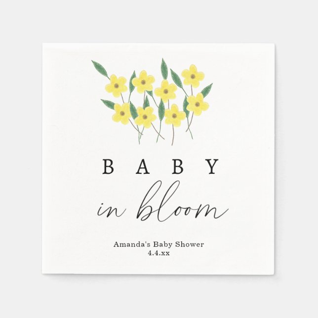 Servilleta De Papel Flores silvestres amarillas - Bebé en flor (Anverso)