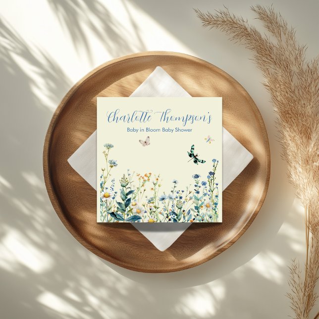 Servilleta De Papel Flores silvestres azules y verdes (Subido por el creador)