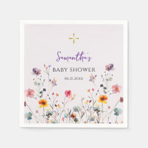 Servilleta De Papel Flores silvestres Baby Shower cristiano ortodoxo