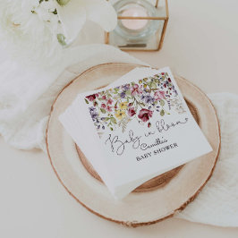 Servilleta De Papel Flores silvestres bebé en Baby Shower en Bloom