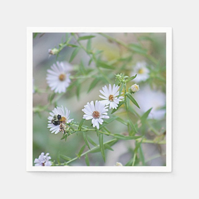 Servilleta De Papel Flores silvestres blancas (Anverso)