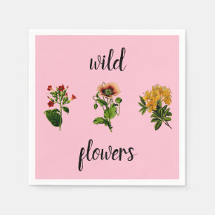 Servilleta De Papel Flores silvestres Botánica Vintage