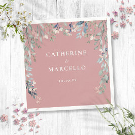 Servilleta De Papel Flores silvestres Cascada floral Rosa Boda rosa