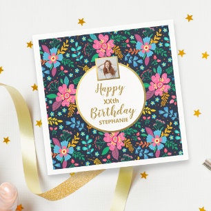 Servilleta De Papel Flores silvestres coloridas Cualquier Personalizad