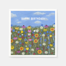 Servilleta De Papel Flores silvestres con daisies