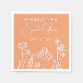 Servilleta De Papel Flores Silvestres de Albaricoque Boceto Floral Des