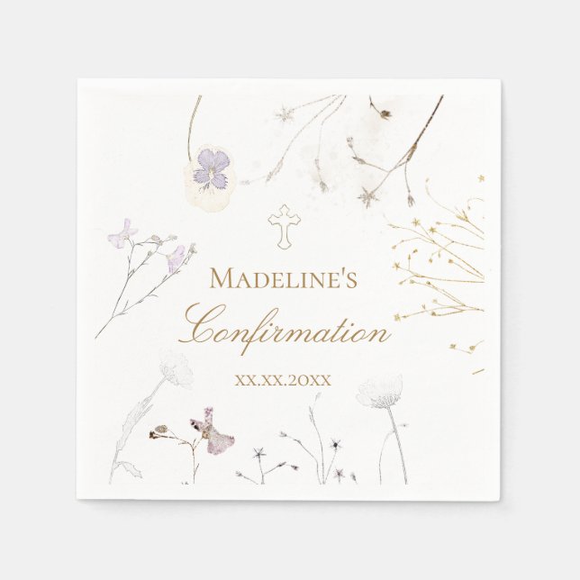 Servilleta De Papel Flores silvestres de confirmación (Anverso)