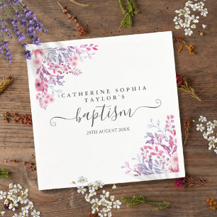 Servilleta De Papel Flores Silvestres de Lavanda Bautizo Confirmación