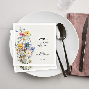 Servilleta De Papel Flores silvestres El amor en la ducha de novias en