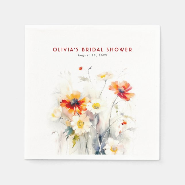 Servilleta De Papel Flores silvestres elegantes Minimalistas (Anverso)