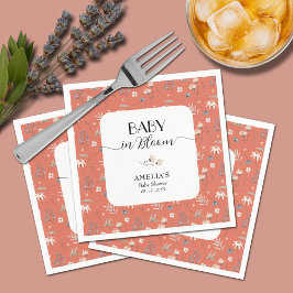 Servilleta De Papel Flores silvestres en el Baby Shower de Terracotta