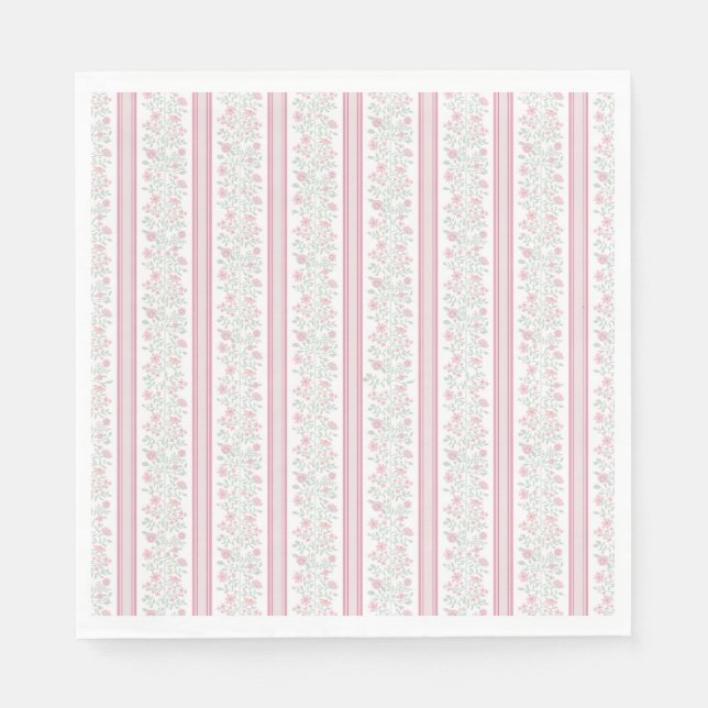 Servilleta De Papel Flores silvestres florales rosadas Coquette (Anverso)
