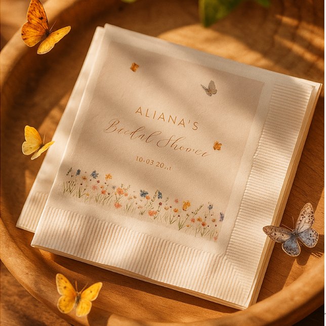 Servilleta De Papel Flores Silvestres Mariposa Boho Despedida de Solte (Subido por el creador)