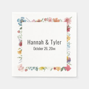 Servilleta De Papel Flores silvestres multicolores personalizados
