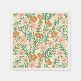 Servilleta De Papel Flores Silvestres Rosadas Florales Baby Shower Per