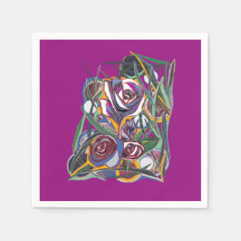 Servilleta De Papel Flores , sobre un fondo morado