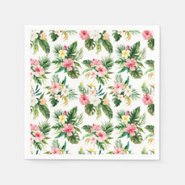 Servilleta De Papel Flores tropicales acuáticas y patrón de vegetación