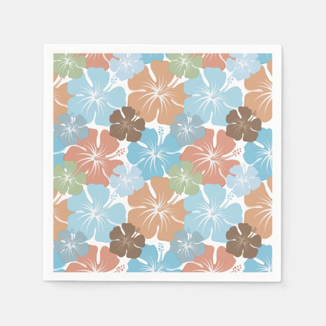 Servilleta De Papel Flores tropicales hawaianas de Hibiscus (Anverso)