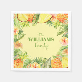 Servilleta De Papel Flores tropicales vegetación de frutas