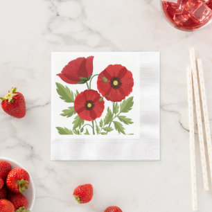 Servilleta De Papel Flores veraniegas alegres con adormidera