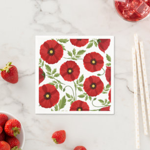 Servilleta De Papel Flores veraniegas alegres con adormidera