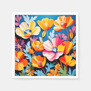 Servilleta De Papel Flores vibrantes de California