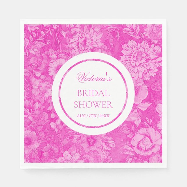 Servilleta De Papel Flores victorianas rosas duchas de novias (Anverso)