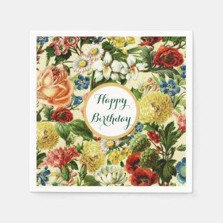 Servilleta De Papel Flores vintage monograma país floral