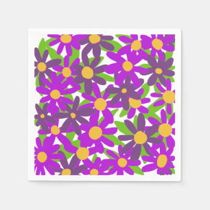 Servilleta De Papel Flores violeta y verde