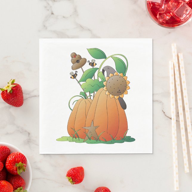 Servilleta De Papel Flores Y Abejas De Calabaza (Subido por el creador)