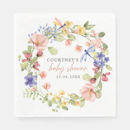 Servilleta De Papel Flores y libélulas Romántica Baby Shower